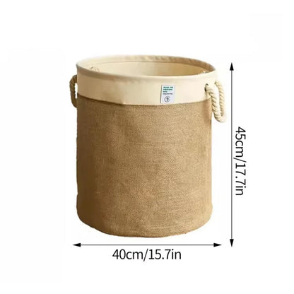 Foldable Laundry Basket with Handles, Cotton Linen Clothing, Toy Storage Basket, Home Dirty Clothes Organizer, Laundry Basket.