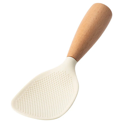 1Pcs Silicone Spoon Non-Stick Cooking Spoon Anti-Scalding Pot Rice High-Temperature-Resistant Spoon Durable Kitchen Gadgets
