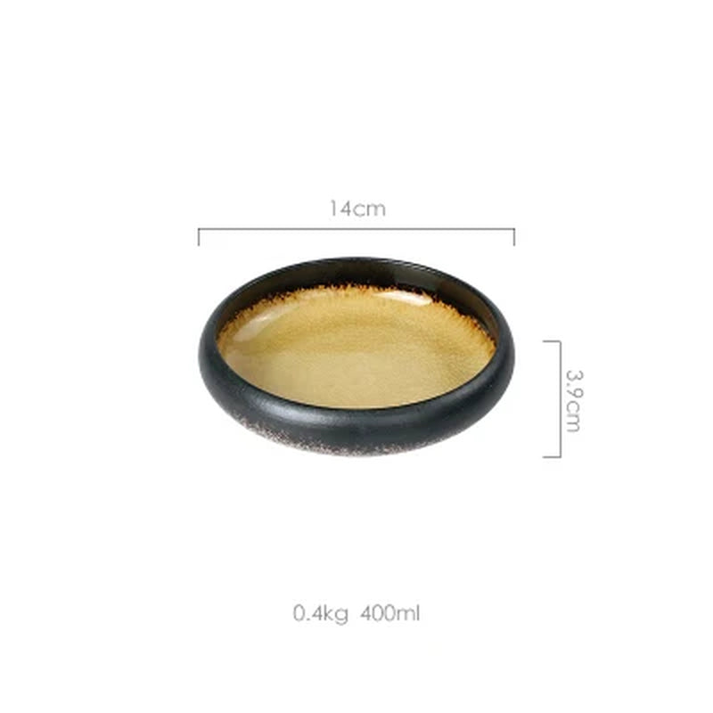 Creative Kiln Ice Split Glaze Ceramic Plate Japanese Sushi Sashimi Plate Dish Salad Plate
