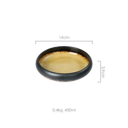 Creative Kiln Ice Split Glaze Ceramic Plate Japanese Sushi Sashimi Plate Dish Salad Plate