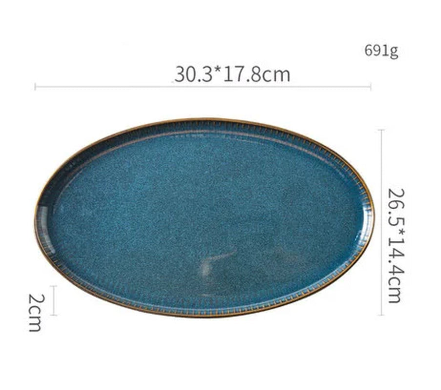 Nordic Style Kiln Glazed Ceramic Rice Salad Bowl Soup Bowl round Dish Dinner Plate Tableware