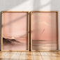 Japandi Wall Art Minimalist Pink Sunset Print, Scandinavian Zen Decor, Abstract Landscape Artwork, Earth Tones Boho Wall Decor