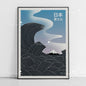Japanese Mount Fuji Abstract Canvas Print Poster Japandi Retro Sun Mountain Waves Art Prints Living Room Wall Art Home Decor