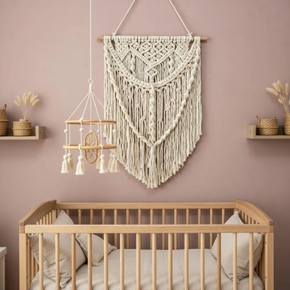 Macrame Wall Hanging, Boho Fringe Tapestry, Woven Cotton Home Decor, Bohemian Bedroom, Living Room