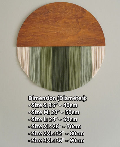 Macrame round Art, Japandi Wall Art, Scandinavian Decor, Circle Wall Decor, Minimalist Home, Mid Century Modern, Bedroom Wall Decor V07