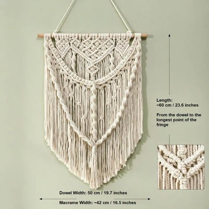 Macrame Wall Hanging, Boho Fringe Tapestry, Woven Cotton Home Decor, Bohemian Bedroom, Living Room