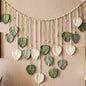 Modern Woven Wall Decor, Beautiful Room Decor, Green Leaves Hanging on the Walls, Bohemian Style, Feather, Ramadan Easter Gift