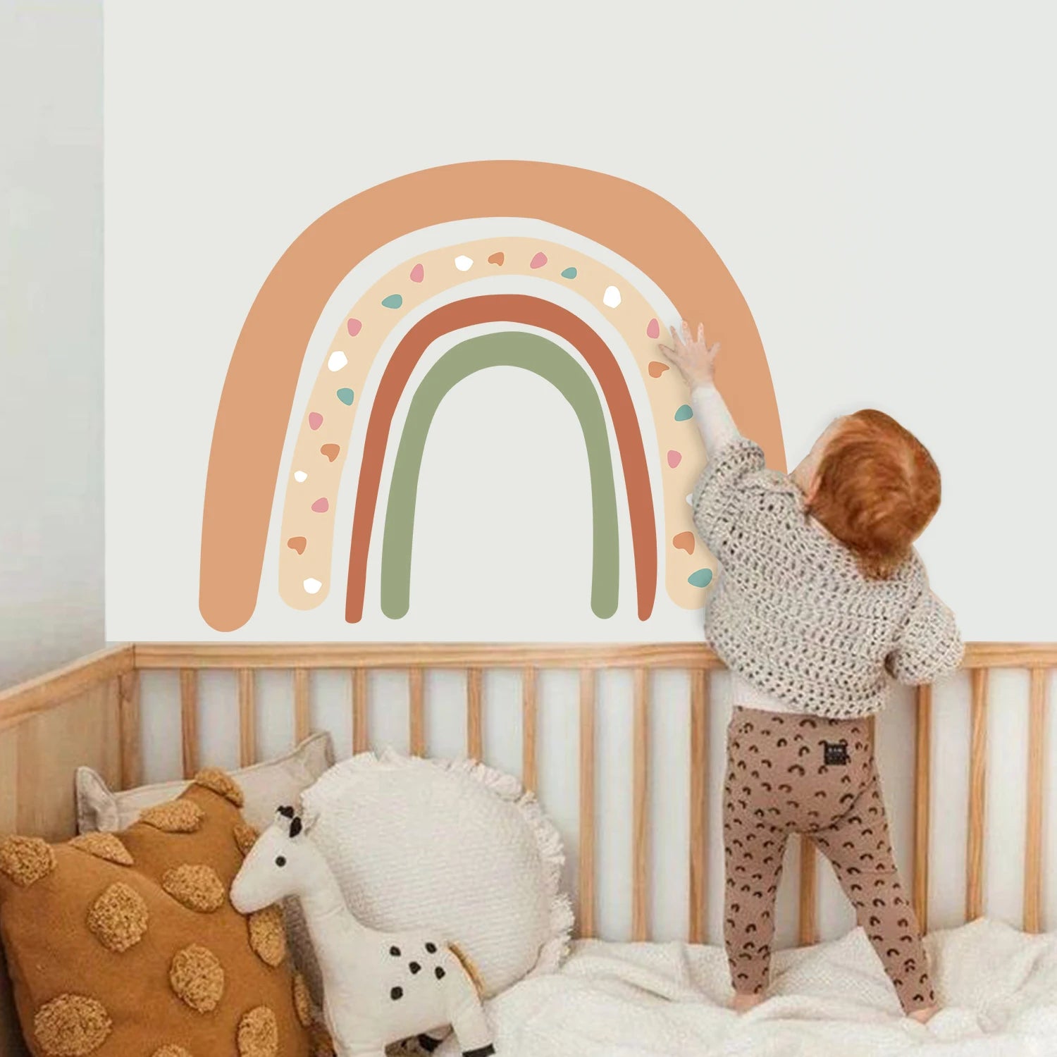 Big Rainbow Watercolour Home Decor Wall Sticker Self-Adhesive for Children'S Room Living Room Nursery Decals Nordic Kid Stickers