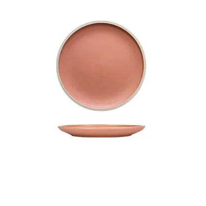 Japanese Solid Color Matte Ceramic Tableware Household Steak Plate Flat Plate Large White Plate