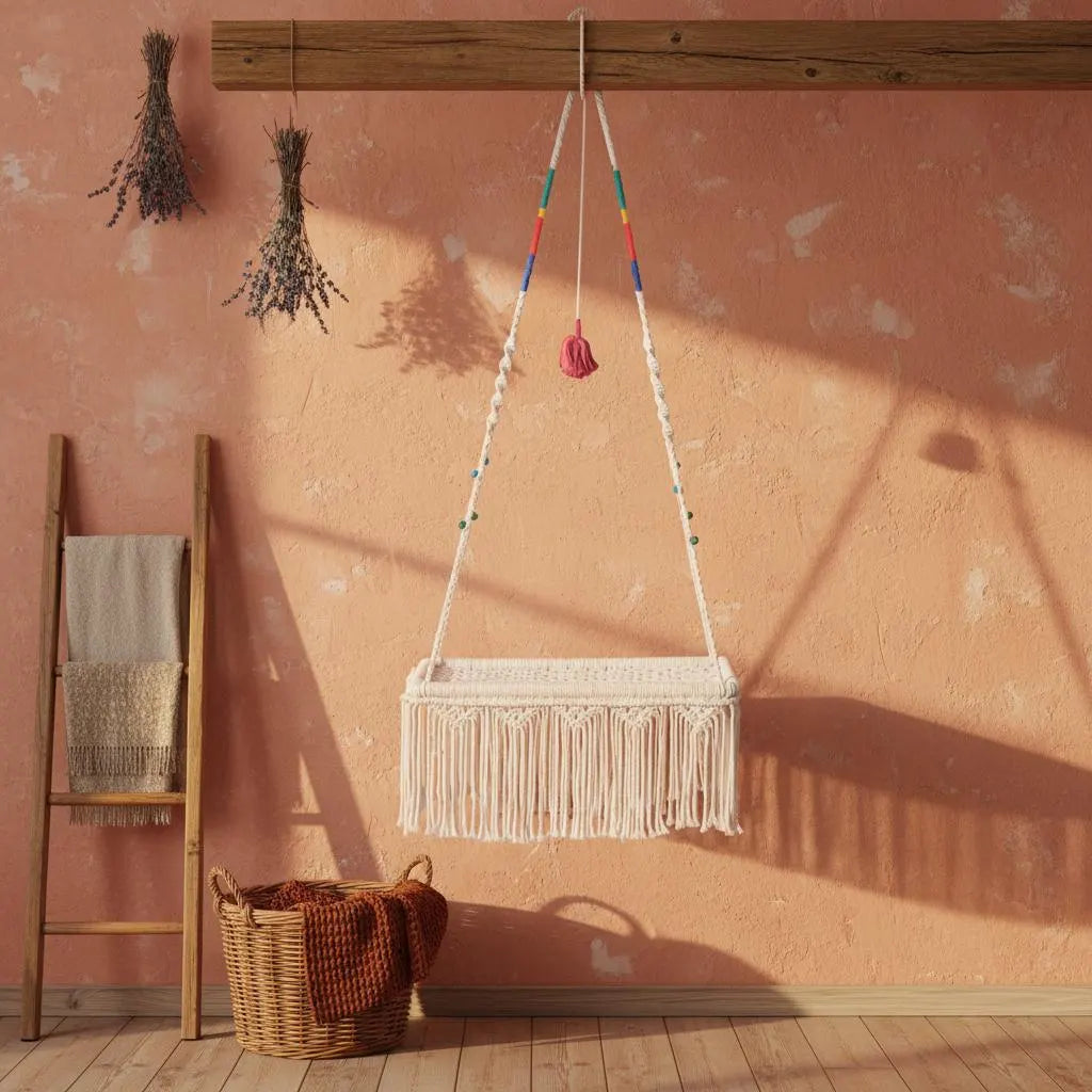 Macrame Hanging Cat Bed Boho Fringe Swing Hammock Woven Cotton Cat Mom Gift