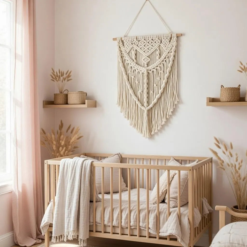 Macrame Wall Hanging, Boho Fringe Tapestry, Woven Cotton Home Decor, Bohemian Bedroom, Living Room