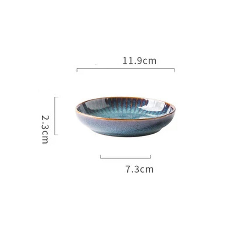 Nordic Style Kiln Glazed Ceramic Rice Salad Bowl Soup Bowl round Dish Dinner Plate Tableware