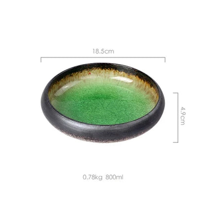 Creative Kiln Ice Split Glaze Ceramic Plate Japanese Sushi Sashimi Plate Dish Salad Plate
