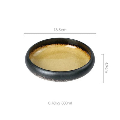 Creative Kiln Ice Split Glaze Ceramic Plate Japanese Sushi Sashimi Plate Dish Salad Plate