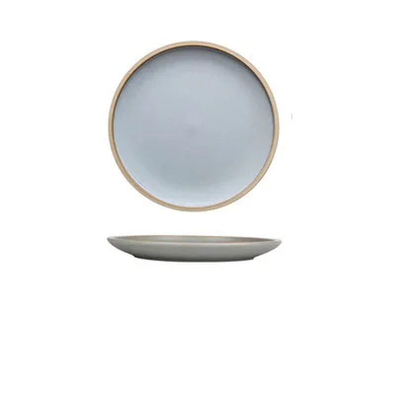 Japanese Solid Color Matte Ceramic Tableware Household Steak Plate Flat Plate Large White Plate