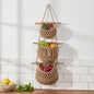 Macrame Hanging Fruit Basket | 3 Tier Boho Kitchen Organizer | Hemp Cotton Rope Wall Hanging Basket