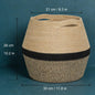 Woven Hemp Belly Basket | Boho Nordic Floor Storage, Farmhouse Plant Pot Holder, Housewarming Gift