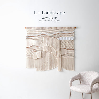 Extra Large Macrame Wall Hanging, Abstract Textile Art for Interior, Japandi Fiber Wall Art Decor, Extra Large Macrame Headboard above Bed