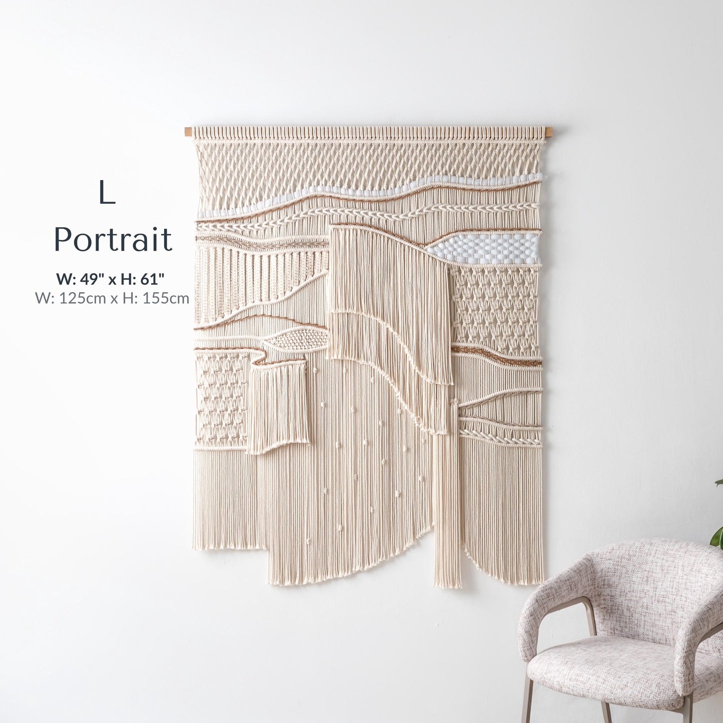 Extra Large Macrame Wall Hanging, Abstract Textile Art for Interior, Japandi Fiber Wall Art Decor, Extra Large Macrame Headboard above Bed